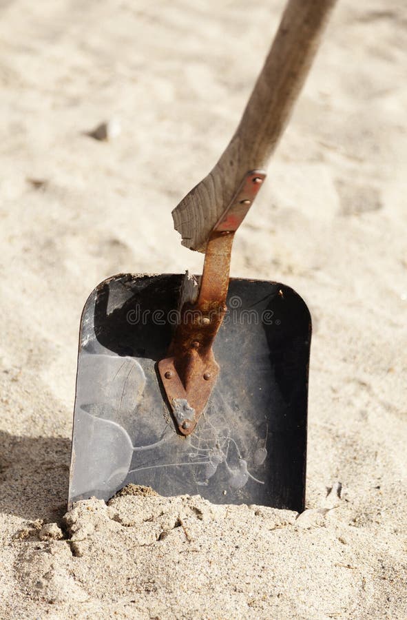 To dig in the sand.Shovel. stock image. Image of sand 129205263
