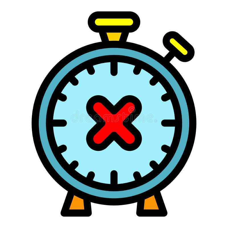 Broken Stopwatch Icon Color Outline Vector Stock Vector Illustration of isolated, graphic