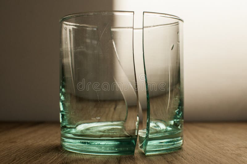 Broken glass cup stock image. Image of cracked, detail - 109045531