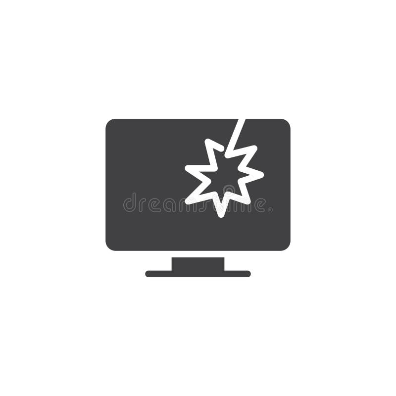 Broken Tv Screen Vector Icon Stock Vector - Illustration of pictogram ...