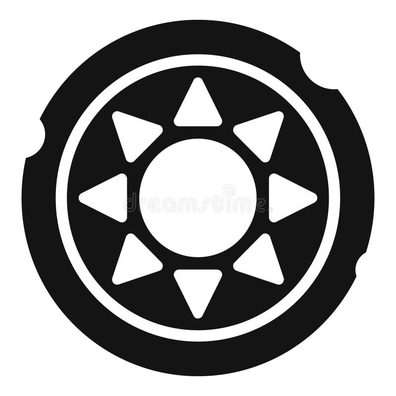 Broken valve socket part presenting seven triangles around circle royalty free illustration