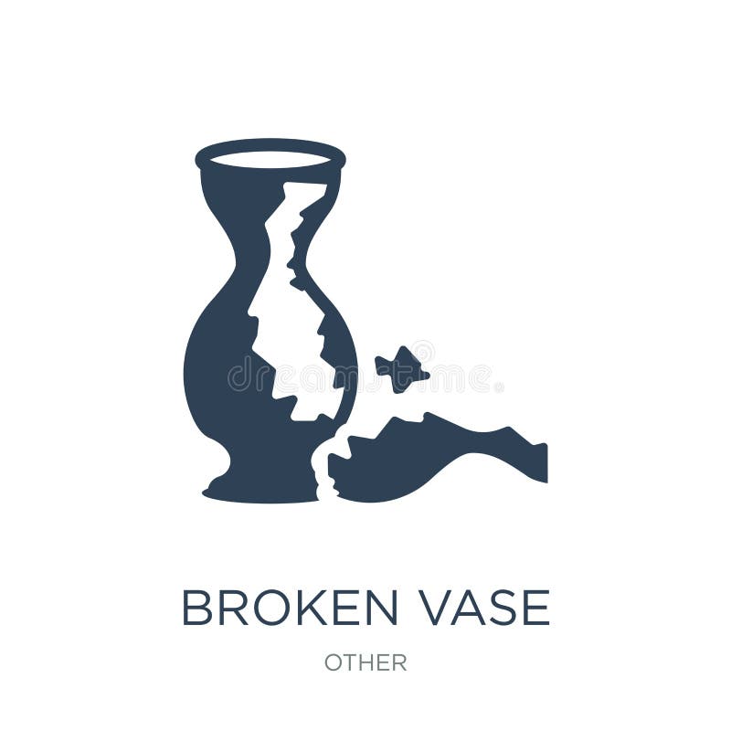 Audio. broken vase icon in trendy design style. broken vase icon isolated o...