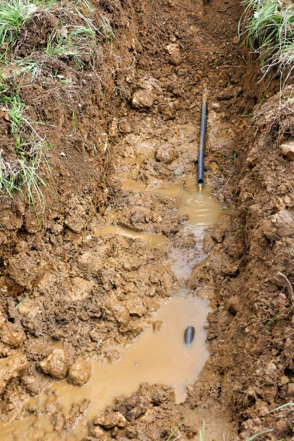 Underground Water Leak stock photo. Image of crack, plumbing 274564998