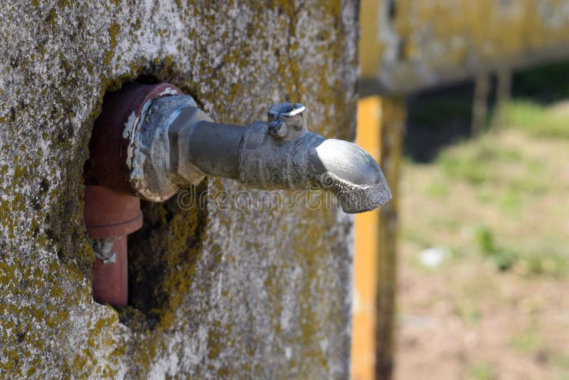 Broken Water Tap on a Street Close Up Stock Photo Image of ancient, heater 134508746