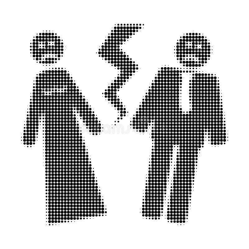 Broken Wedding Halftone Dotted Icon royalty free illustration Broken Wedding Halftone Dotted Icon royalty free illustration