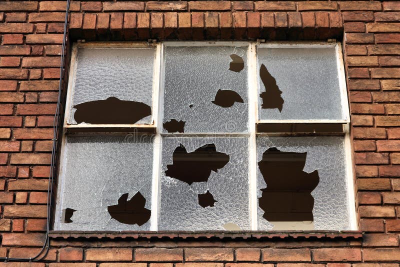 Broken window stock photography