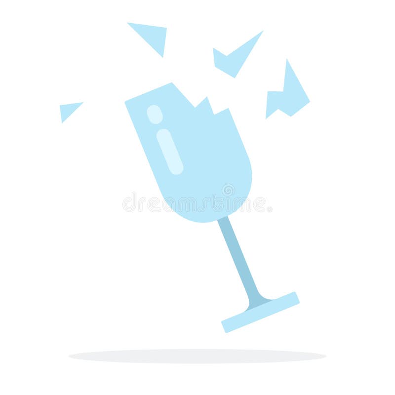 Broken Glass Vector Flat Isolated Stock Vector Illustration of