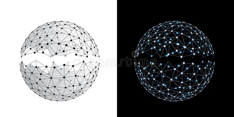 Wire sphere broken stock illustration
