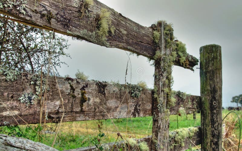 A broken wooden fence royalty free stock photos