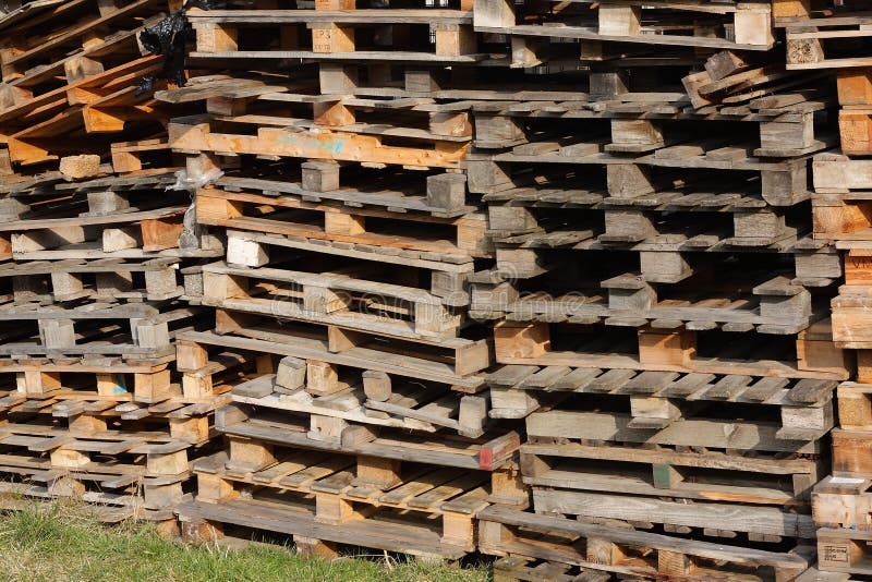 Broken wooden pallets stock photography