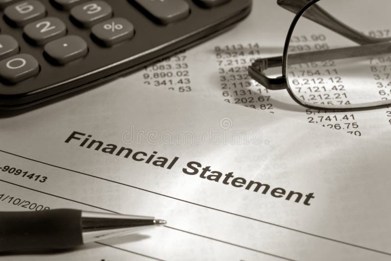 Brokerage Financial Statement with Pen and Glasses