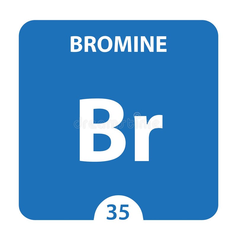 Bromine Br, Chemical Element Sign. 3D Rendering Isolated on White Background Stock Illustration
