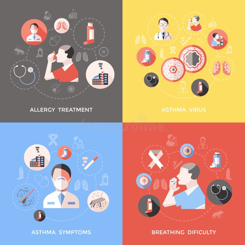 Concept Bronchiale Astma royalty-vrije illustratie