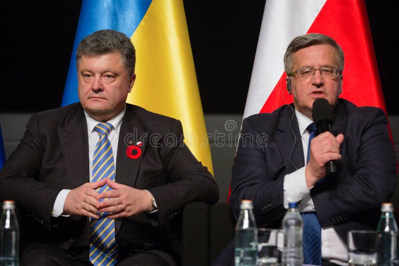 Bronislaw Komorowski i Petro Poroshenko obrazy royalty free