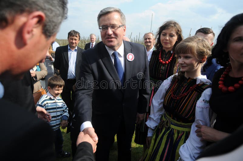 Bronislaw Komorowski prezydencka kampania obraz stock