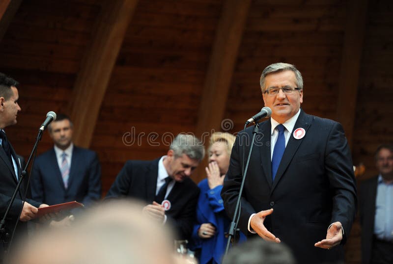 Bronislaw Komorowski prezydencka kampania obrazy stock