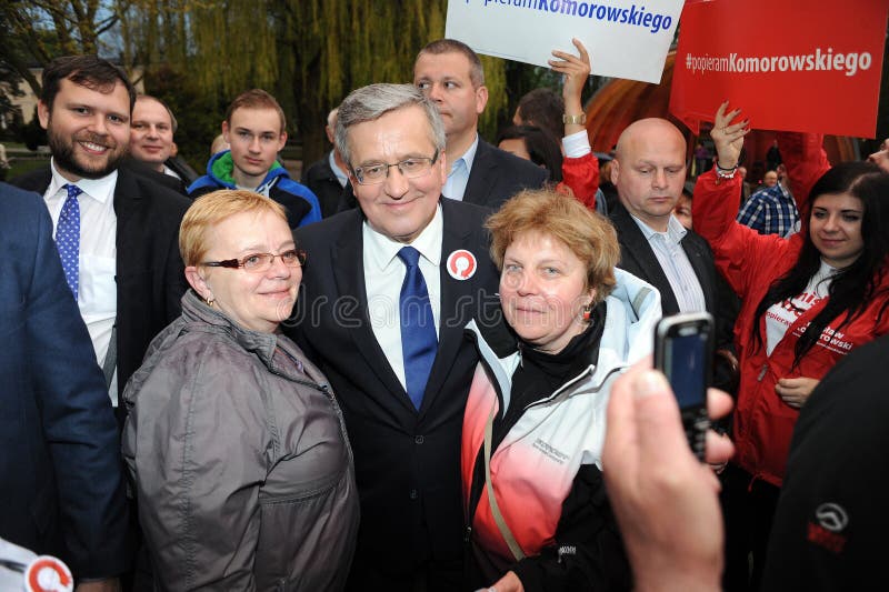 Bronislaw Komorowski prezydencka kampania fotografia stock