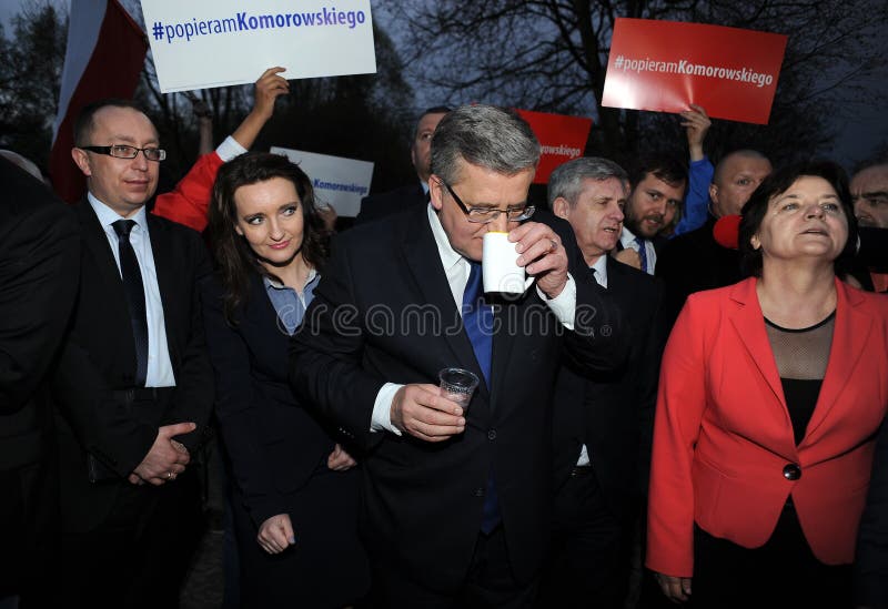 Bronislaw Komorowski prezydencka kampania fotografia stock