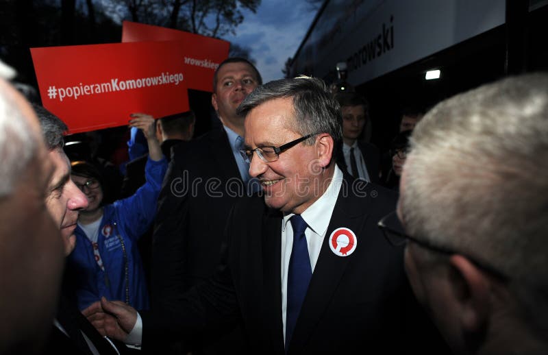 Bronislaw Komorowski prezydencka kampania obrazy stock