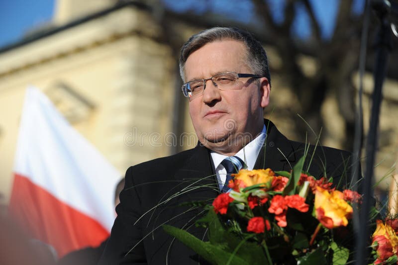 Bronislaw Komorowski prezydent Polnad zdjęcia stock