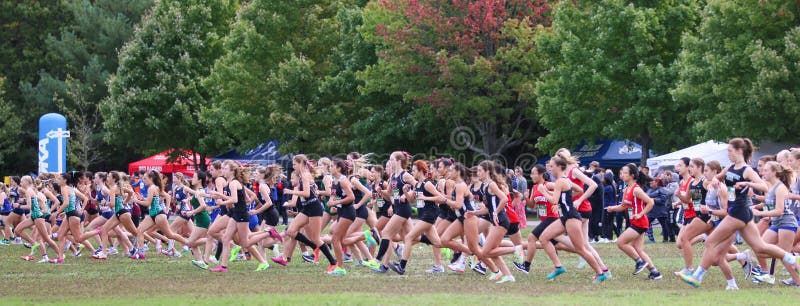 The Start at a Large High School Cross Country Race Editorial Photo