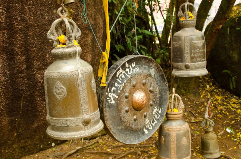 Bronze bells and gong stock photo. Image of thailand 63355278