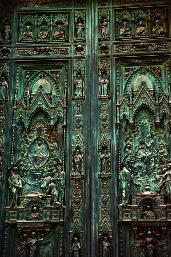Bronze Door Duomo Cathedral Florence Italy Stock Photo Image of