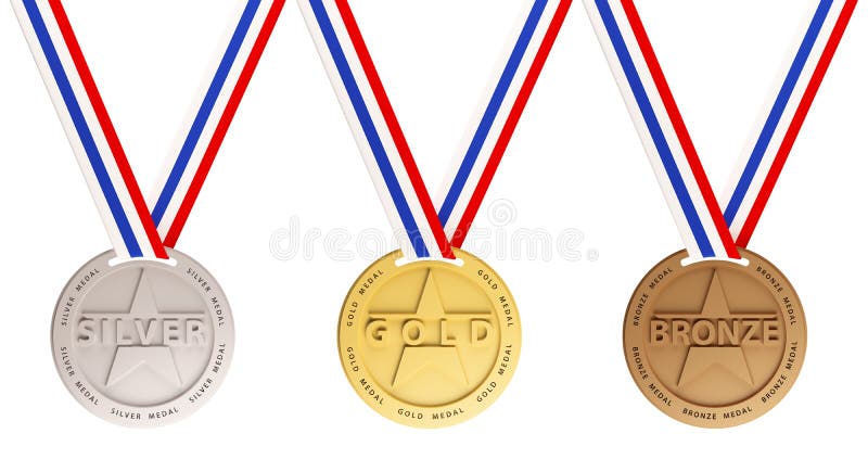 bronze guldmedaljsilver vektor illustrationer bronze guldmedaljsilver vektor illustrationer