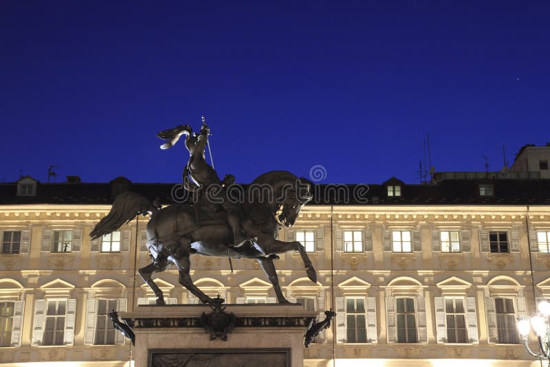 Statue in Turin Main Square Stock Image Image of italy, city 14518807