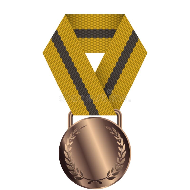 Bronze Medal Isolated on White Background Vector Stock Vector