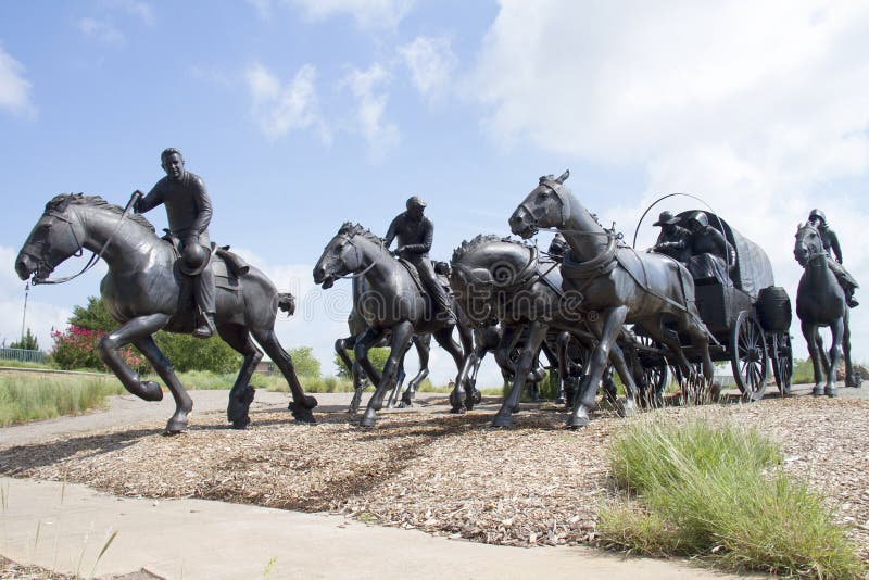 Bronze sculpture in modern city Oklahoma