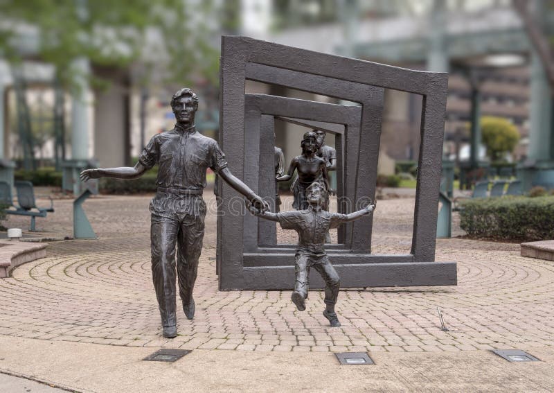 Pictured is a bronze sculpture in the Richard & Annette Bloch Cancer Survivor`s Park in Dallas, Texas. The sculpture is called `Cancer-There`s Hope`, and it was the last work of renowned Mexican sculptor Victor Salmones. There are 18 similar parks in major cities across the united states, thanks to donations from the Bloch foundation. Richard Bloch was the co-founder of H&R Block and a survivor of lung cancer that had been deemed terminal. Pictured is a bronze sculpture in the Richard & Annette Bloch Cancer Survivor`s Park in Dallas, Texas. The sculpture is called `Cancer-There`s Hope`, and it was the last work of renowned Mexican sculptor Victor Salmones. There are 18 similar parks in major cities across the united states, thanks to donations from the Bloch foundation. Richard Bloch was the co-founder of H&R Block and a survivor of lung cancer that had been deemed terminal.