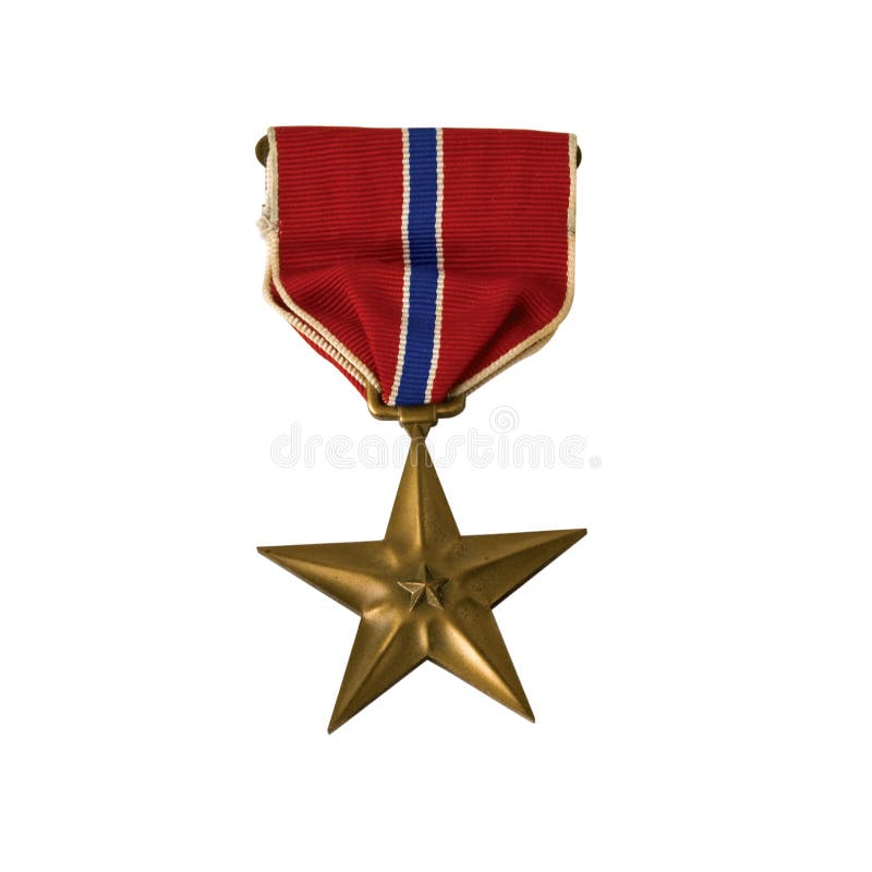 Bronze star on USA flag stock image. Image of courage 7383577