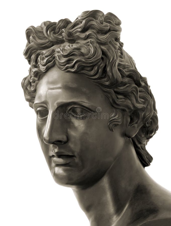 roman bronze statue Apollo head statue Greek mythology ancient ...