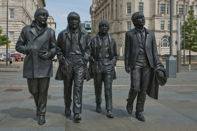 Bronze Statue Of The Beatles At The Merseyside In ...