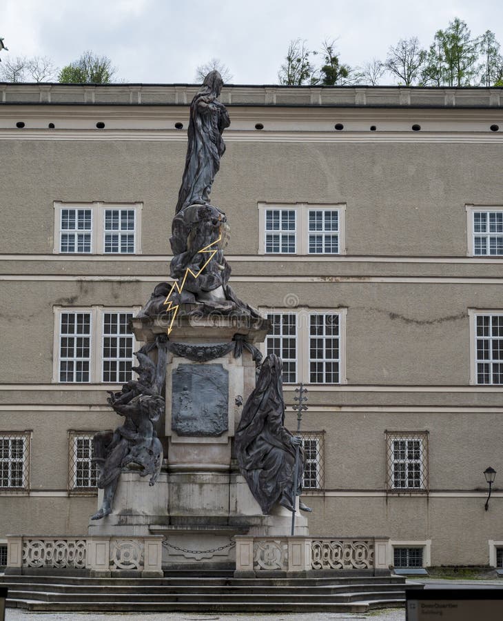 Bronze Statue in Front of the House Stock Photo Image of facade, building 248369412