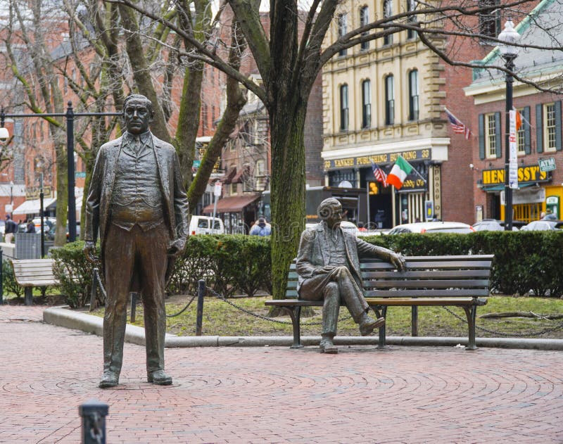Bronze Statues of Men in Boston Downtown BOSTON , MASSACHUSETTS