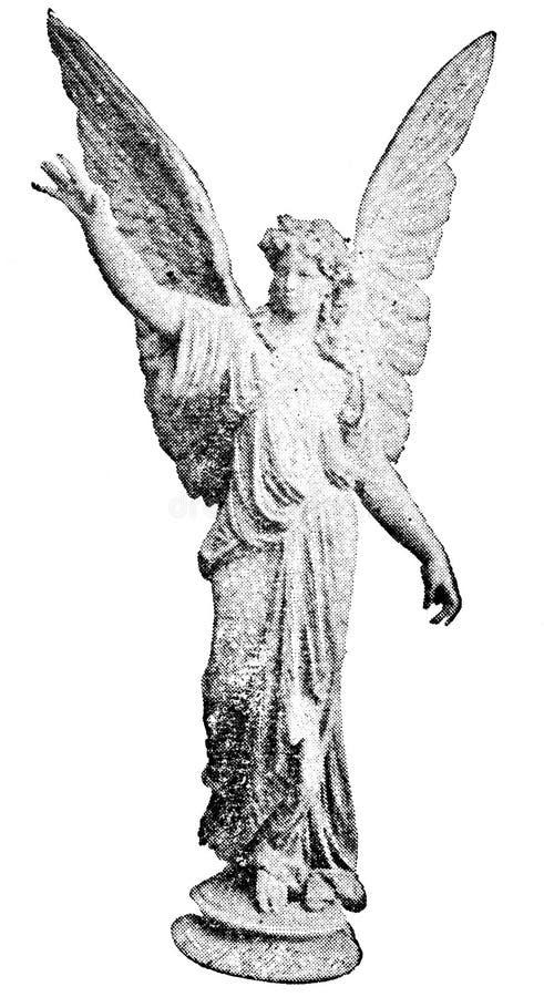 Soška v tvar z žena anjel.