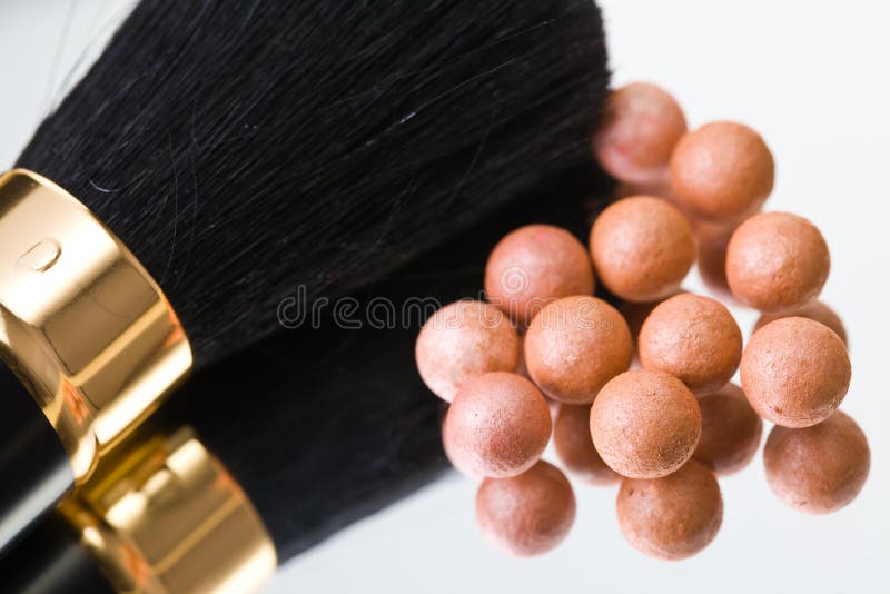 Bronzing Pearls and Makeup Brush Stock Photo Image of feminine, ball