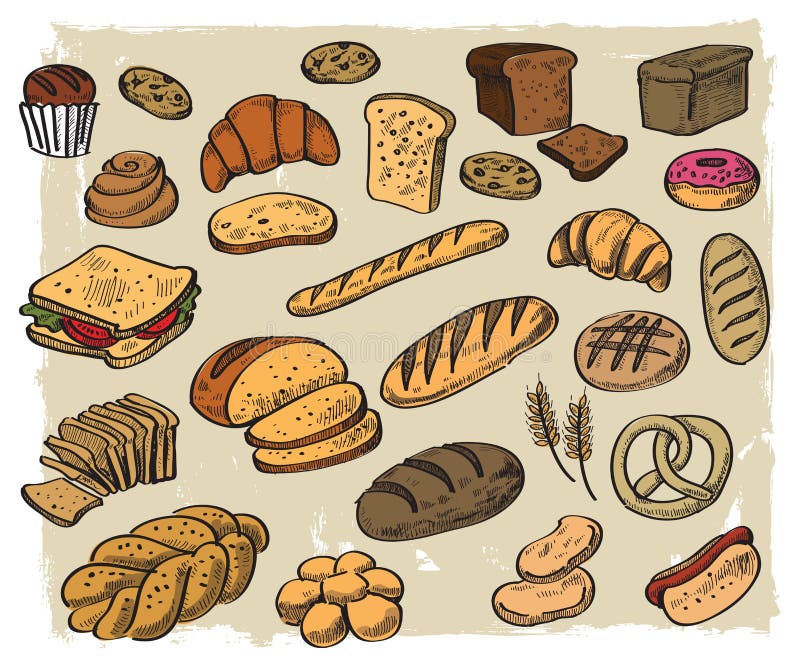 Brood op witte achtergrond stock illustratie Brood op witte achtergrond stock illustratie