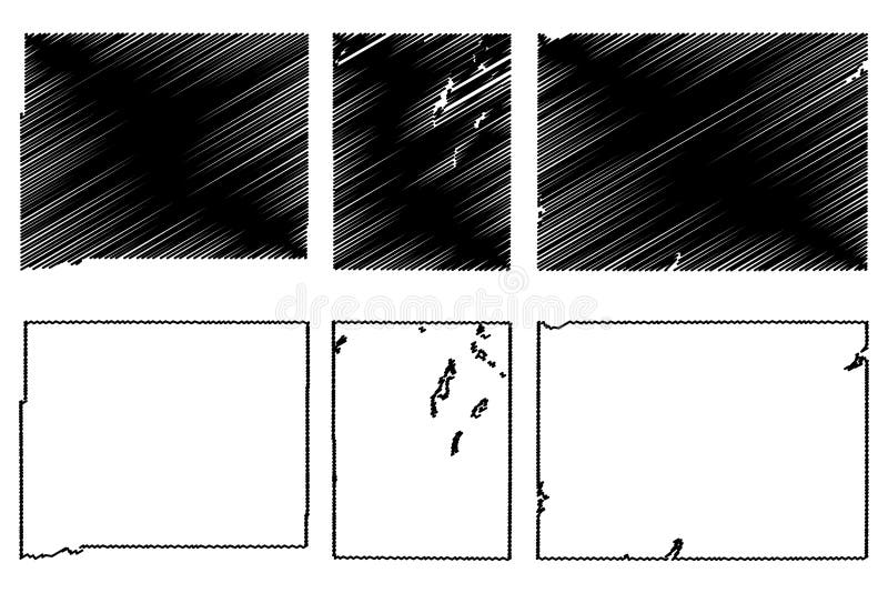 Brookings, Brown and Butte County, State of South Dakota U.S. county, United States of America, USA, U.S., US map vector illustration, scribble sketch map,
