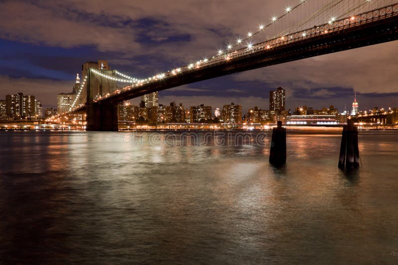 Brooklyn bridge in the evening, New York, USA