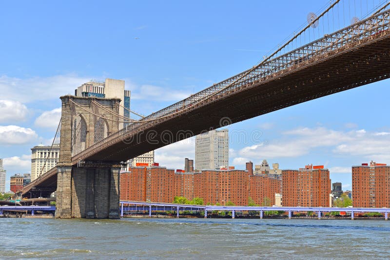 Brooklyn Bridge, Hybrid Cable-stayed, Suspension Bridge. New York City ...