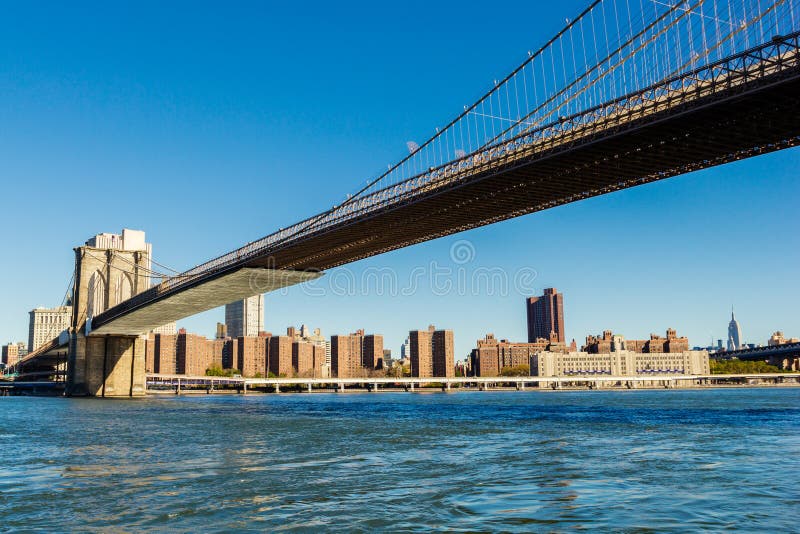 Brooklyn Bridge - Most Famous and Iconic Bridge in New York Stock Image ...