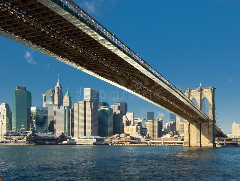Manhattan Bridge, NYC stock image. Image of boat, photograph - 3178817