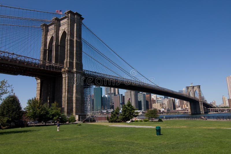 Brooklyn Bridge, New York In Purple And Blue Tone Stock Photo - Image ...