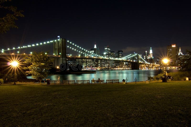 Brooklyn Bridge at night, New York