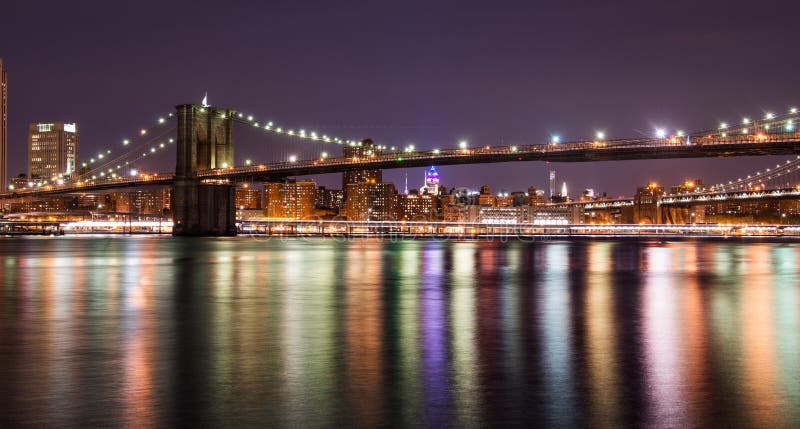 Brooklyn bridge at the night, New York City