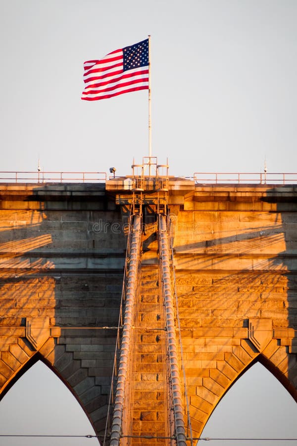 Brooklyn Bridge at Sunset in NYC Stock Photo - Image of outdoors ...