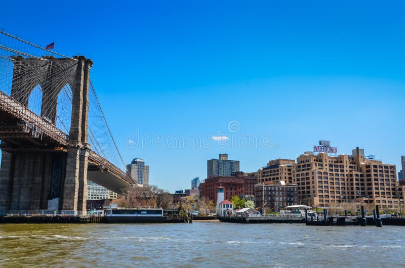 Brooklyn Bridge and the Watchtower Editorial Stock Photo - Image of ...